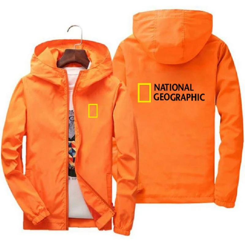 

National Geographic men's jacket thin Hooded Jacket Street windbreaker casual Baseball Jacket fashion outdoor clothing