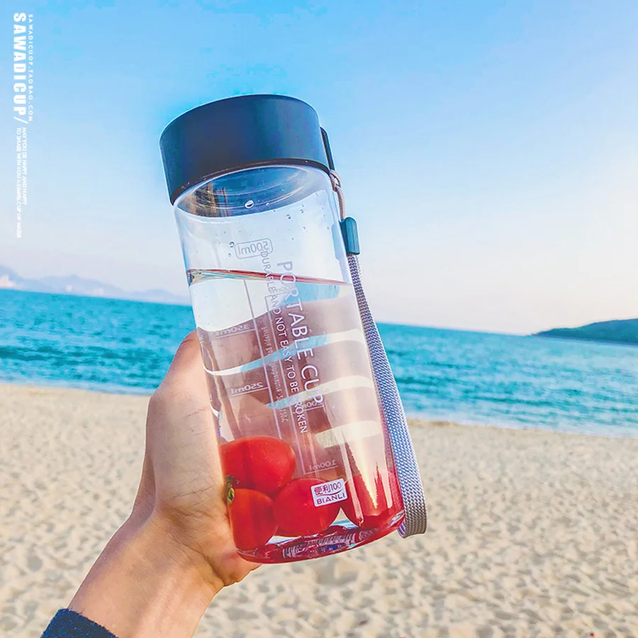 Маленькая емкость бутылка для воды прозрачная пластиковая детская школьная