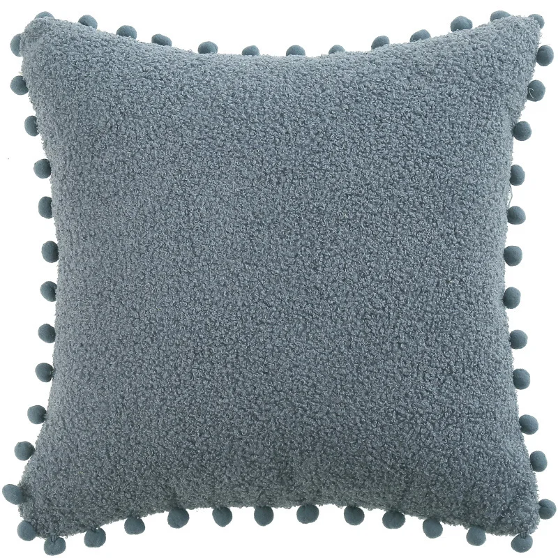 Роскошный чехол для подушки с меховым помпоном 45x45 см | Дом и сад