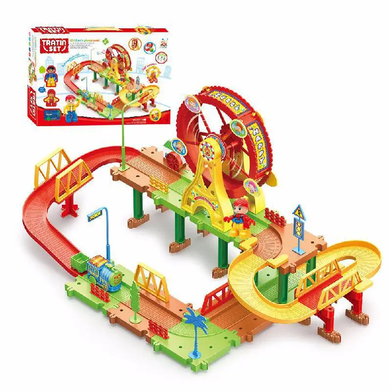 Новый Электрический поезд трек игрушка детская головоломка образовательный