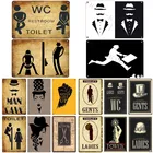 Унитаз Мужской и Женский, винтажный Забавный металлический жестяной знак, туалетный столик, туалетный столик, Настенная картина, украшение для ванной комнаты