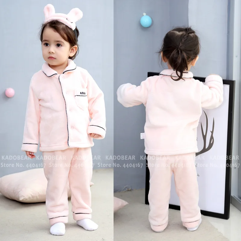 Детские фланелевые пижамные комплекты бархатная одежда для сна маленьких