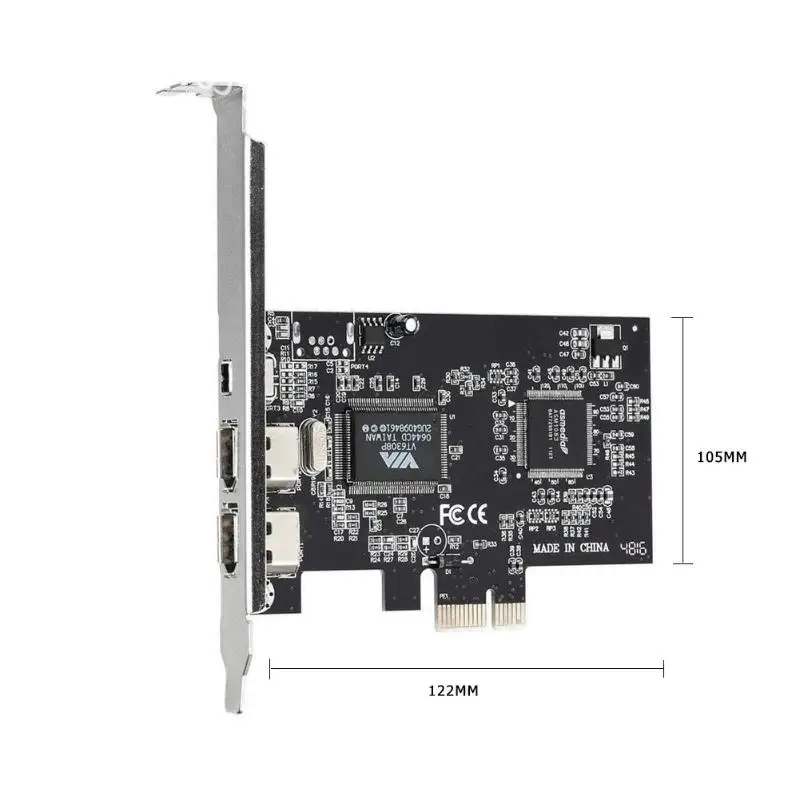 Плата расширения 1394A с 3 портами PCI-E 1X на IEEE 1394 DV видеоадаптер 1x 4Pin 2x 6Pin контроллер