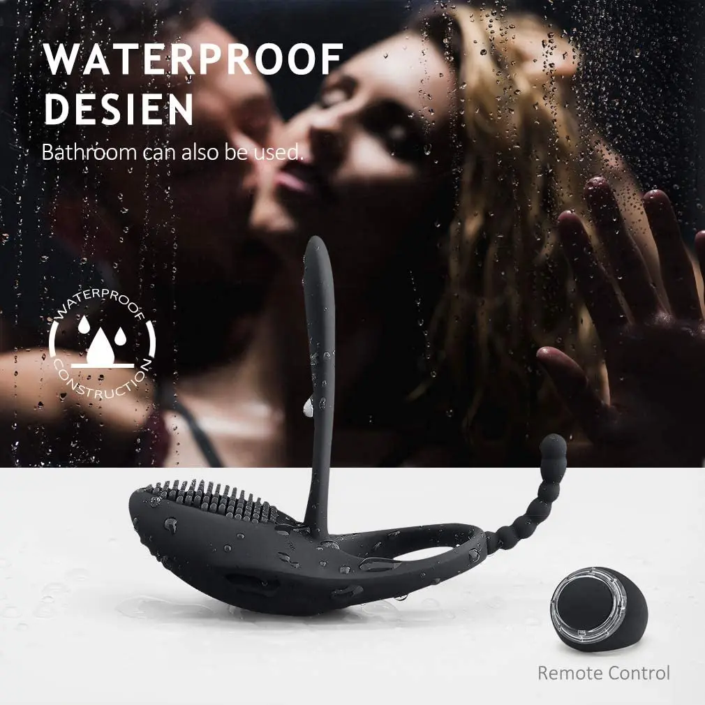 7-скоростное Виброкольцо для Пениса с двойной фиксацией, портативный и перезаряжаемый массажер для стимуляции, инструменты для секс-игрушек для мужчин.