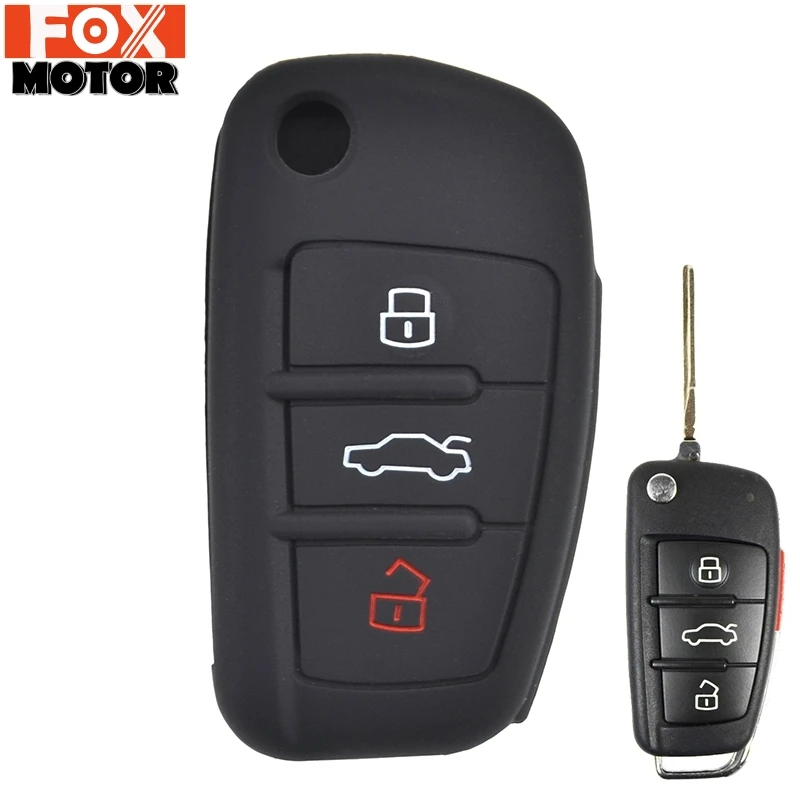 3 кнопки силиконовый Автомобильный Брелок дистанционного управления с ключом