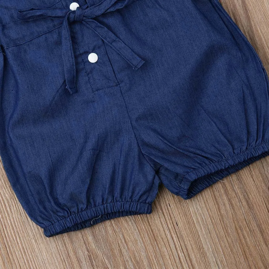 Милое летнее платье для маленьких девочек детские штаны джинсовые шорты на