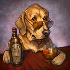 Алмазная 5D картина сделай сам, мультяшное украшение для дома с собакой, полноразмерная вышивка, мозаика с изображением собаки, вина, из смолы, вышивка крестиком