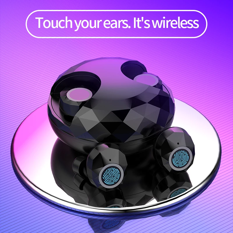 Беспроводная Bluetooth гарнитура 5 0 TWS Спортивная мини с шумоподавлением вращающаяся