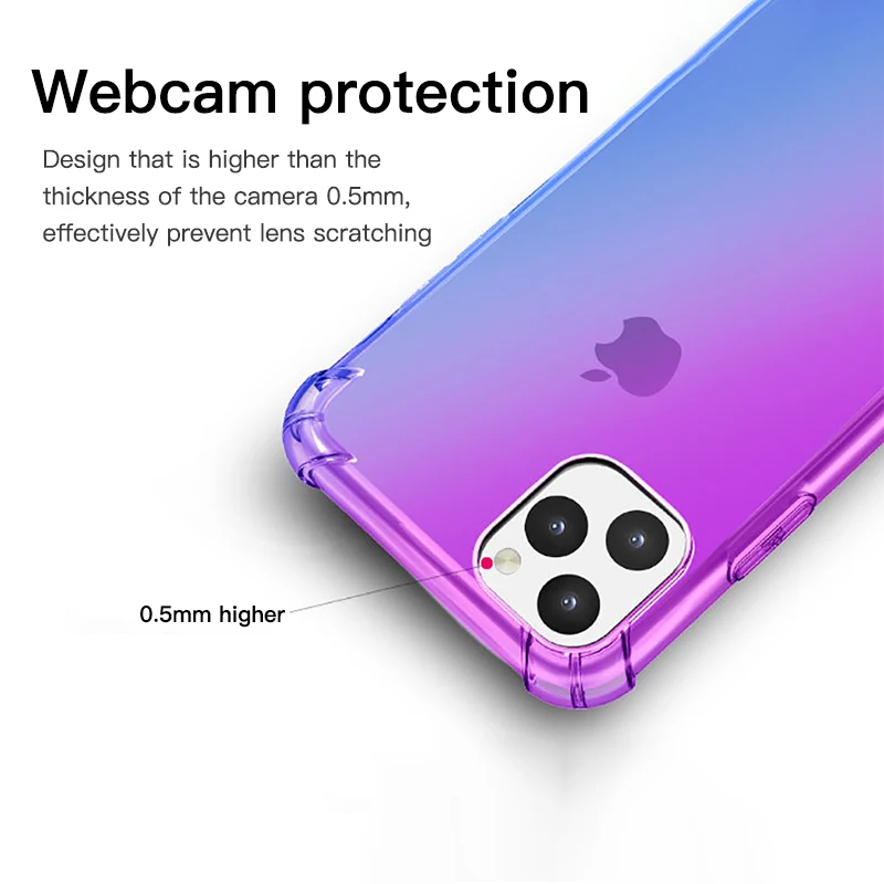 ! Мягкий чехол ACCEZZ из ТПУ с градиентом цвета для IPhone 11 Pro Max защитный