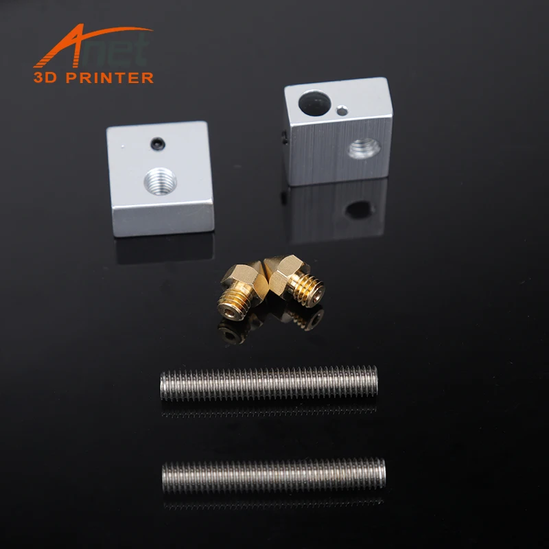 Фото Anet 3D Printer Parts Hotend 2pcs 0.4mm Brass Nozzle + Heater Block 30mm/40mm Thorat tube For A8 Extruder Компьютеры и офис Anet 3D Printer Parts Hotend 2pcs 0.4mm Brass Nozzle + Heater Block 30mm/40mm Thorat tube For A8 Extruder Компьютеры и офис