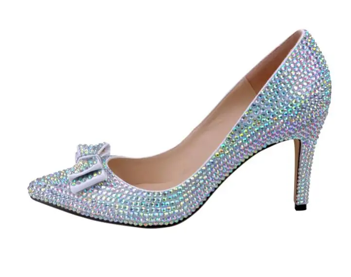 Свадебные туфли блестящая Великолепная Свадебная обувь для вечеринки женская на