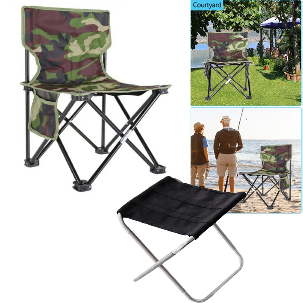 

Fashion Camouflage Folding Chair Light Portable Casual Fishing Chair Outdoor Camping Beach Chair (Small, Random Pattern)