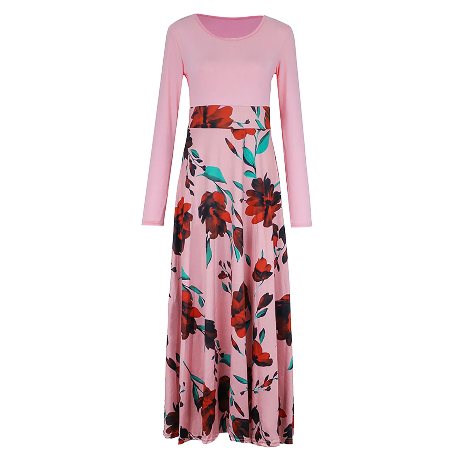 

40# Polka Dot Print Dress Women Long Sleeve Casual Holiday Maxi Dresses For Women 2021 Vintage Sexy Women Clothing Vestidos