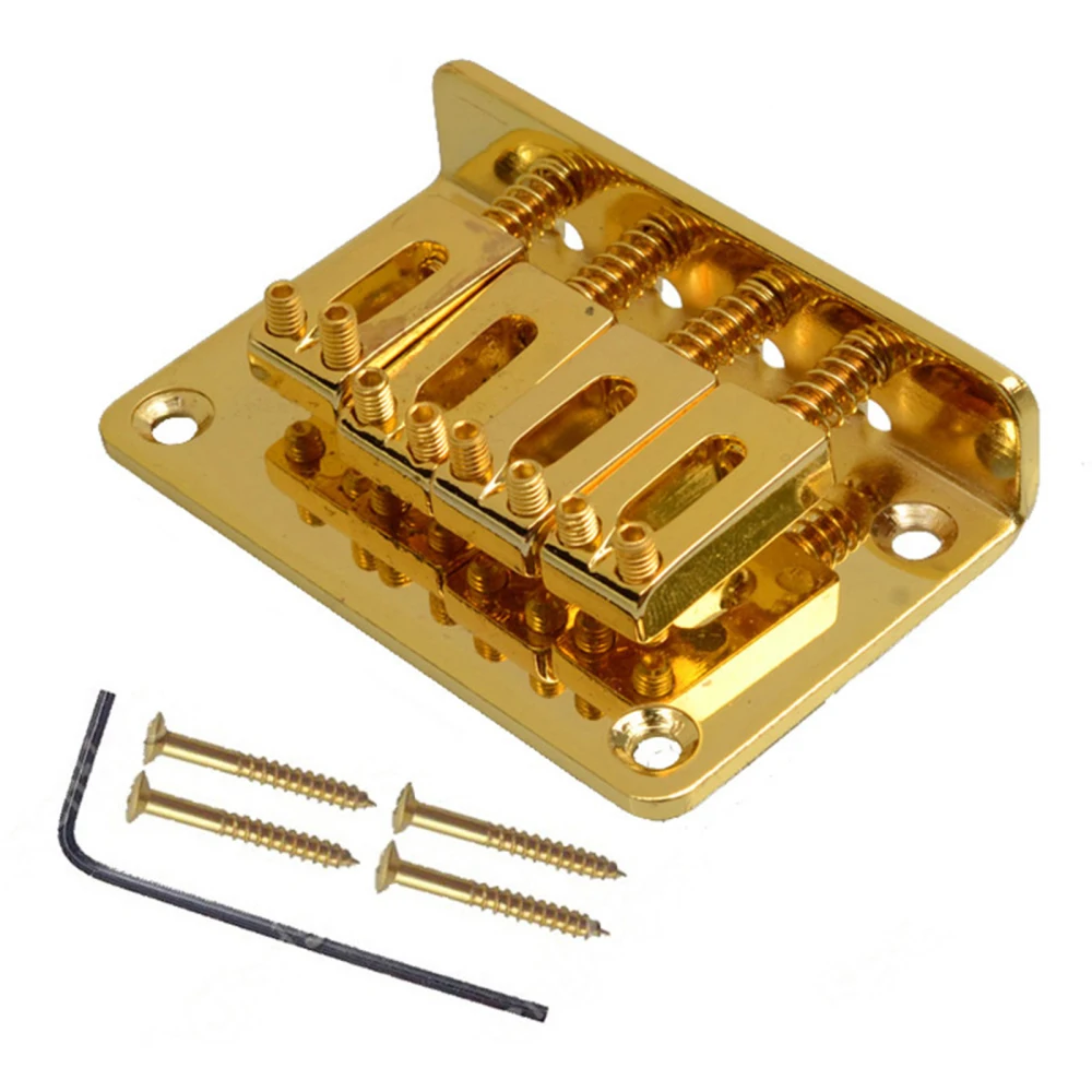

Through Body Pull String Board Accessories Parts Tailboard Bridge Set Black/Gold/Chrome Suitable For Electric Ukulele Golden