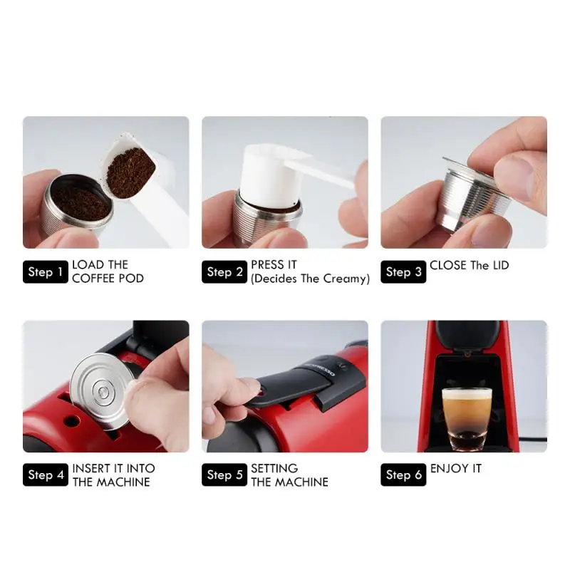 Капсула для кофе Nespresso Nestle многоразовый фильтр из нержавеющей стали с ложкой