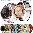 Ремешок силиконовый для Samsung Galaxy Watch 42 мм Active 2 Watch 3 41 мм Gear S2, женский браслет для наручных часов с принтом для Amazfit bip, 20 мм