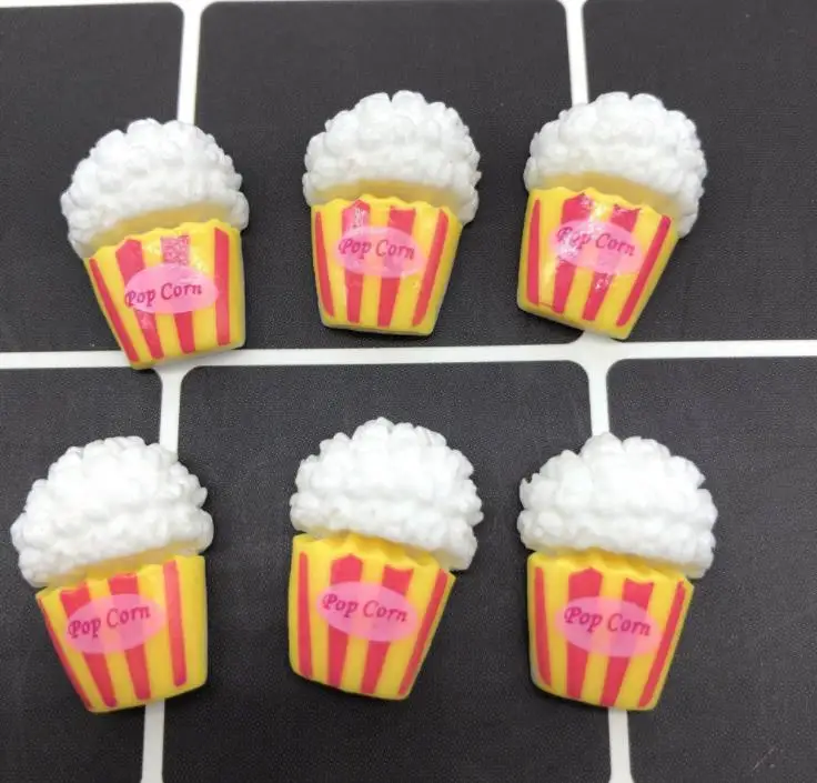 cute popcorn resin decoration crafts kawaii flatback cabochon scrapbook diy phone miniature dolls accessories wholesale free global shipping