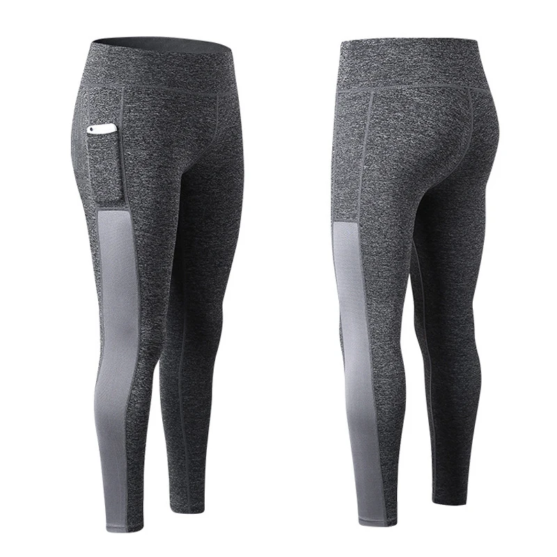 Новинка женские штаны для йоги боковой карман полная длина высокая талия