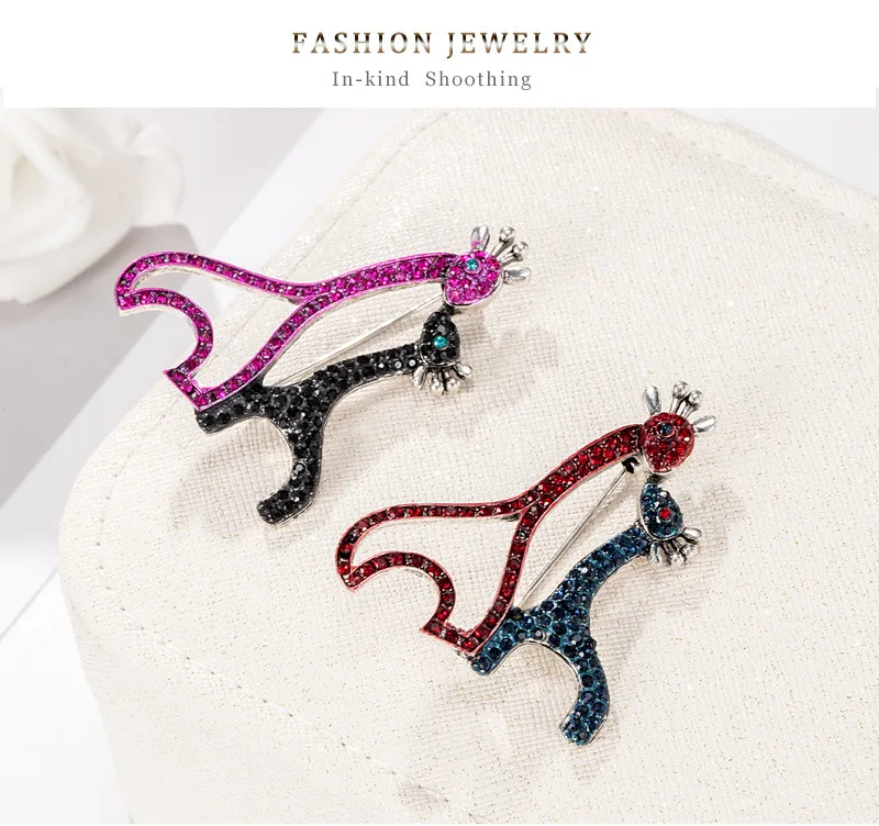 Броши для женщин с кристаллом жирафа милые брошь булавка в виде животного