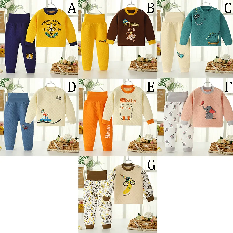 Комплект детского термобелья для мальчиков и девочек пижамы футболка с милым