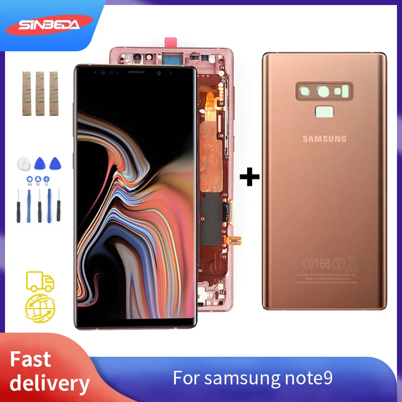 Pantalla LCD Super AMOLED de 6,4 pulgadas para Samsung Galaxy Note 9, montaje de digitalizador con cristal trasero, N960, N960F-0