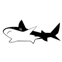 car sticker personality shark decal dress car fashion decoration pvc water and sun protection blacksilver 8cm19cm