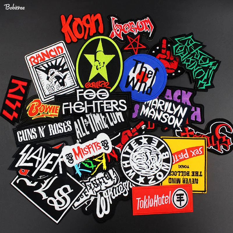 2020 New Popular Music Metal Rock Band Badges Embroidered Sewing Patches for Clothes iron on Stickers for Jeans jacket