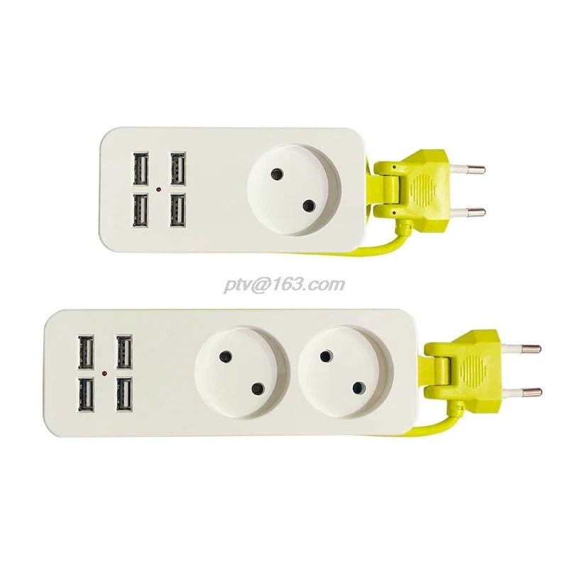 Сетевой удлинитель с европейской вилкой и 4 USB разъемами электрический