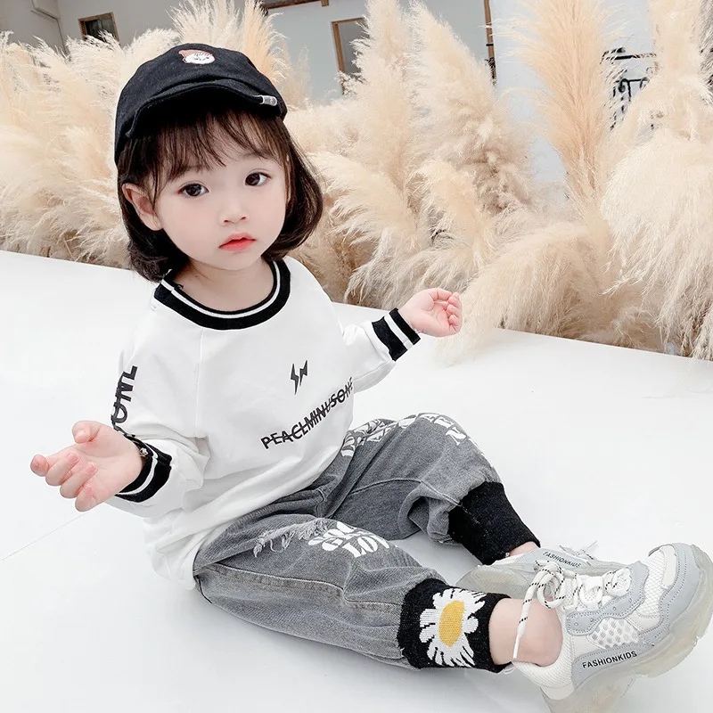 

2021 Children's Spring New Little Daisy Suit Boys and Girls Western Style Two-Piece Suit Children's Clothing Fashion