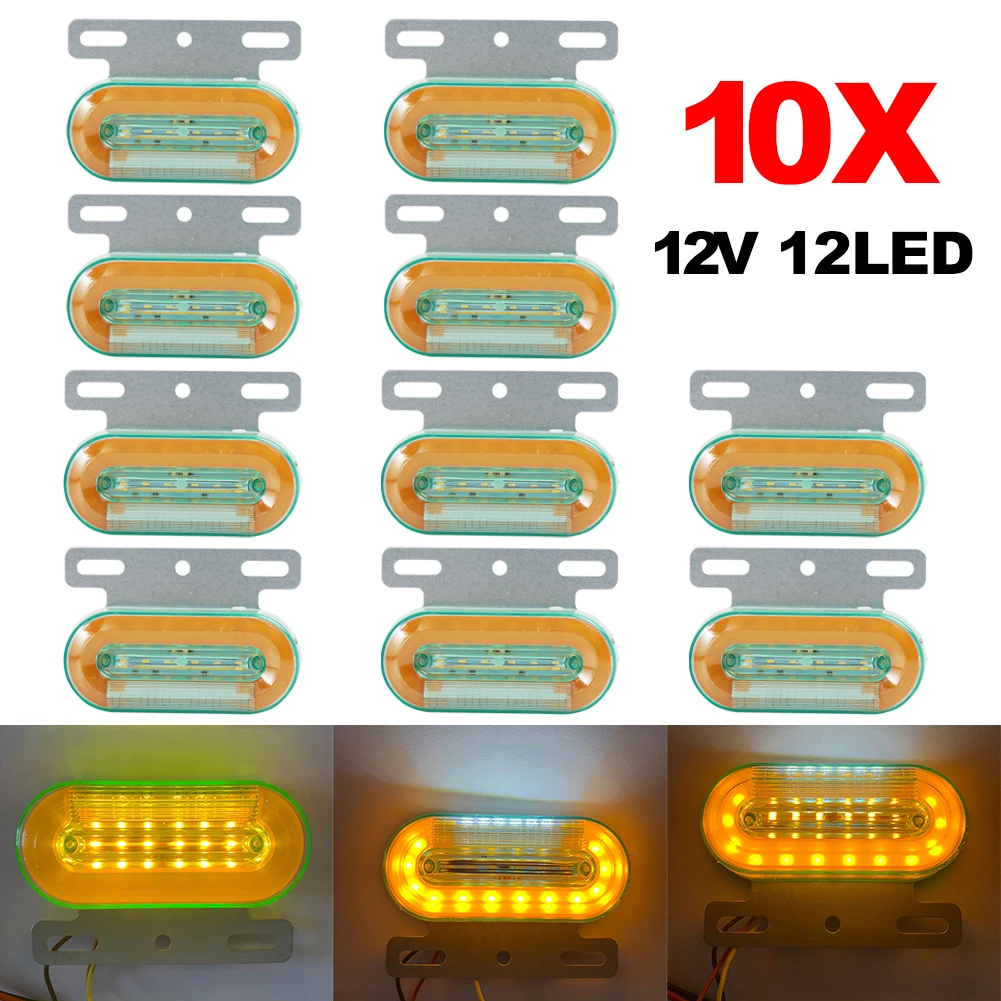 

12V Oval LED Side Marker Lights Warning Lights Flashing Lights for Truck Car Universal Car Accessories