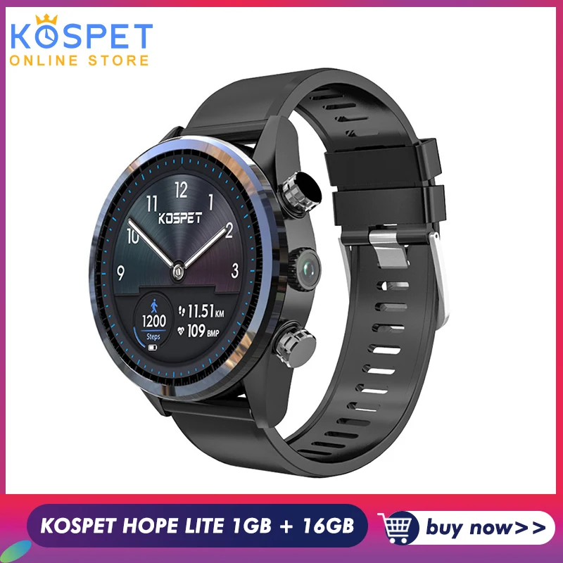 KOSPET Hope Lite 1 ГБ 16 ГБ Android7.1.1 Dual 4G умные часы для мужчин IP67 620 мАч 8.0MP 1,3" Керамические Смарт-часы телефон для IOS Android
