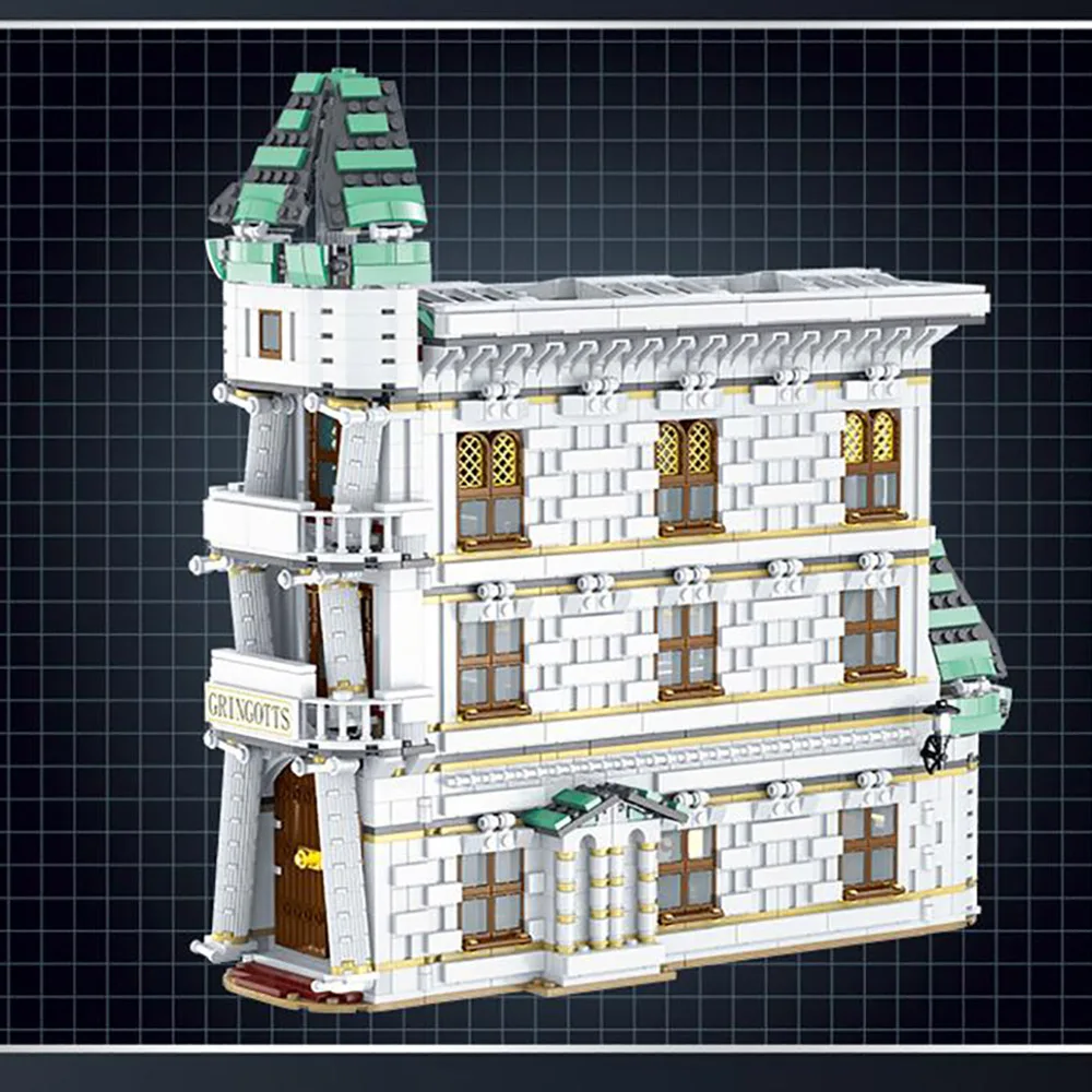 

MOC 4185PCS Diagoned Alley Bank Model Building Blocks Kits Classic Movie City Street Bricks DIY Children Creator Toys Kids Gifts