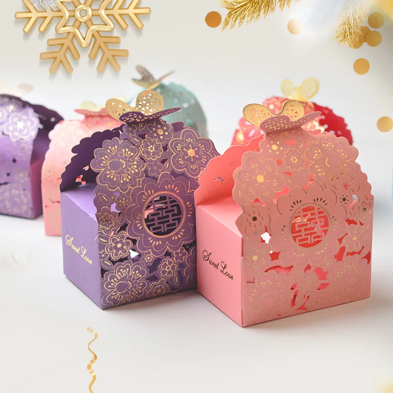 100 штук лазерной резки свадебные любимые коробки Китайская традиционная