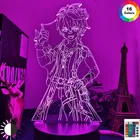 3d светодиодный Ночной светильник, лампа Genshin Impact ток, акриловая Светодиодная лампа для игр