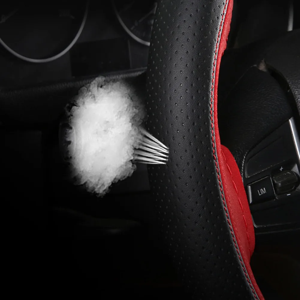 

Wear-resisting Steering Wheel Cover Replacement Universal Accessories Black And RedFits 15\" Wheel