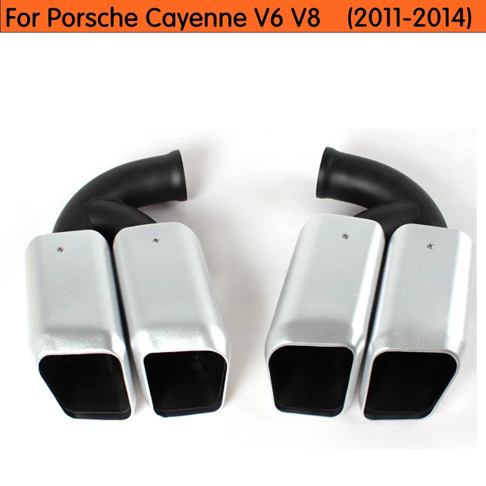 1 пара глушители из нержавеющей стали для Porsche Cayenne V6 V8 2011 2012 2013 2014 S