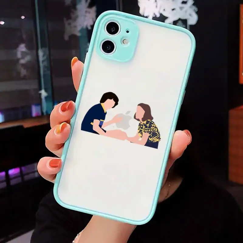 

Stranger Things Christmas Lights Phone Case For iPhone 12 11 Mini Pro XR XS Max 7 8 Plus X Matte transparent blue Back Cover