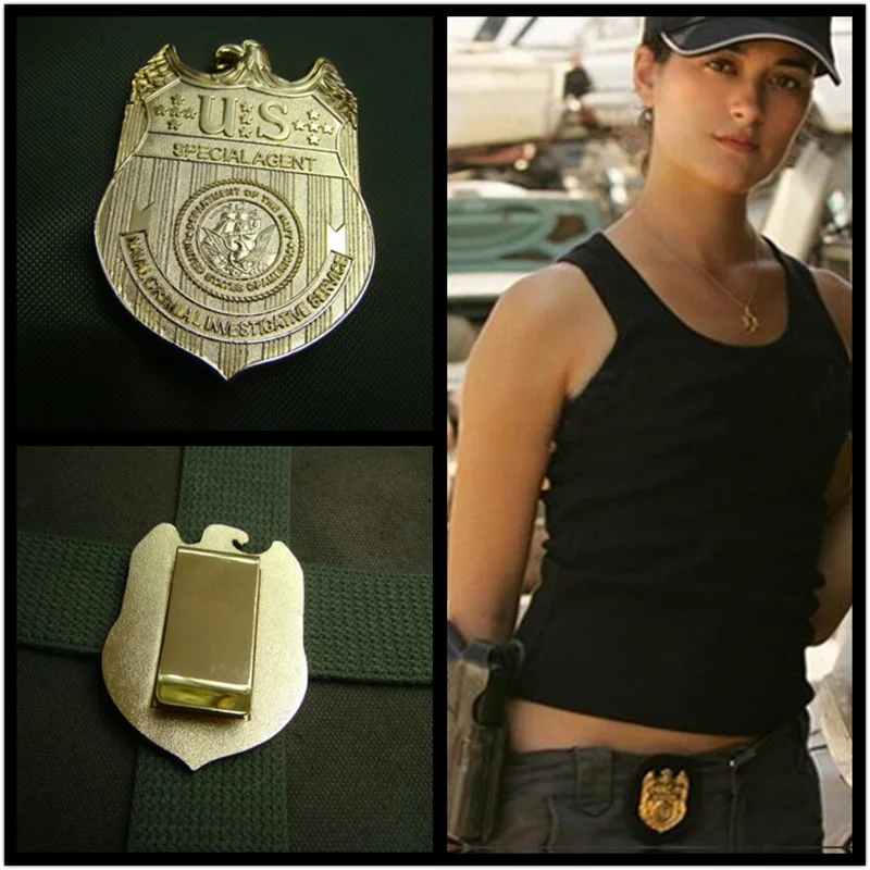 

NCIS Badge Special Agents Naval Criminal Investigative Service Movie Full Metal Golden Replica Waist Badge Pin Halloween Cosplay