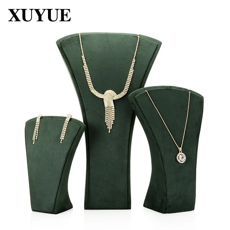 Jewelry Display Stand Necklace Storage Window Stand Factory Direct Sales Army Green Fan Shaped Jewelry Stall Push Props Stand