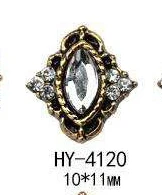 HY-4120 10pcs 10 шт./лот, древний сплав, дизайн ногтей, 3d, плоская задняя сторона, цветные бриллианты, жемчужные ювелирные изделия, стразы, украшения для ногтей - Цвет: HY-4120 10pcs