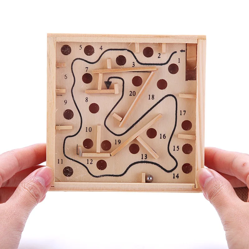 Kids 3D Puzzle Wooden Labyrinth Board Toys Ball Maze Games Handcrafted Toy Child Intellectual Development Educational Puzzles | Игрушки и