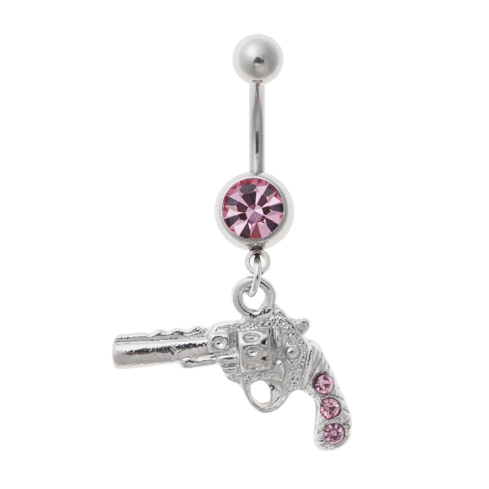 

Retail Gun Dangle Belly Ring Navel Bar Body Piercing Jewelry Hypoallergenic Surgical Piercing Jewelry Medical Steel Nickel-Free