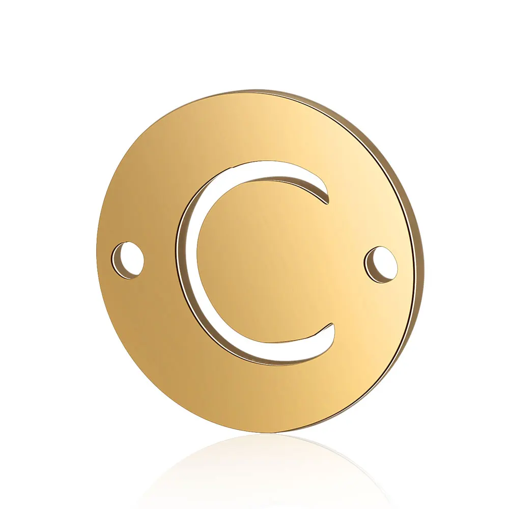 5 шт PVD Позолоченные 26 начальные буквы название соединители из нержавеющей стали