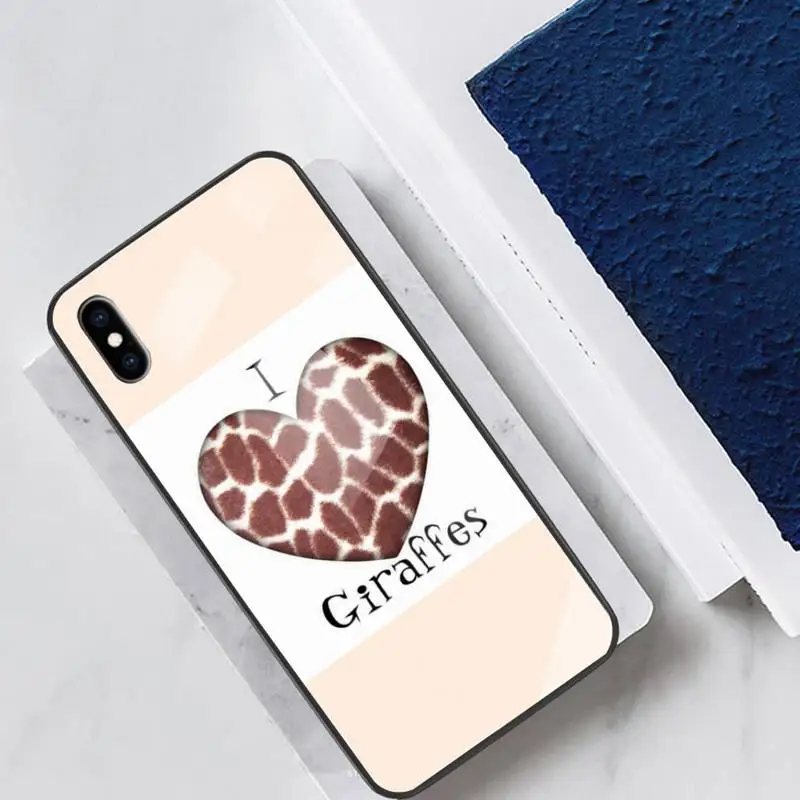 

Love Giraffe Phone Case For Iphone 11 12 Pro Max XR 8 PLUS Cover Case Glass For Iphone 11 Case