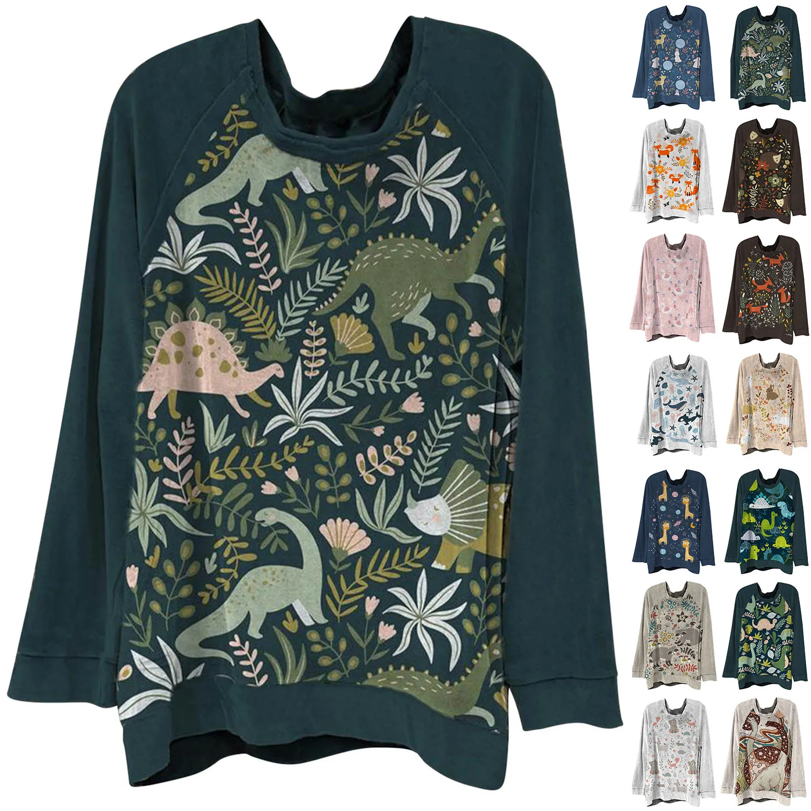 

Женская флисовая толстовка с длинным рукавом и круглым вырезом, свободного покроя