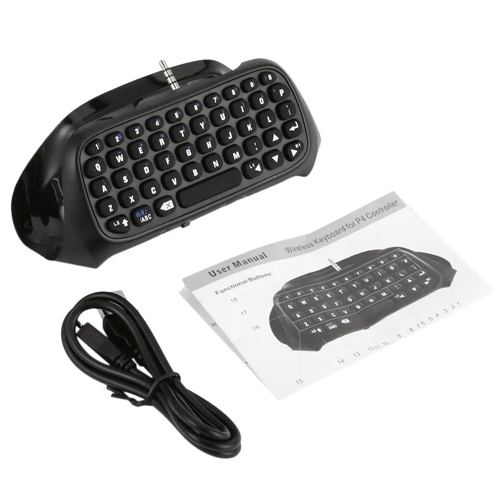 

3.5mm Plug Black Bluetooth Mini Wireless Chatpad Message Keyboard for Sony for Playstation 4 for PS4 Controller Drop Shipping