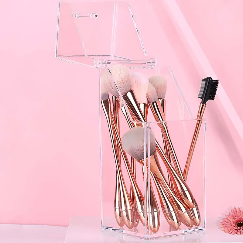 Hot Sale Makeup Brush Holder Cosmetic Organizer with Lid Dustproof | Дом и сад
