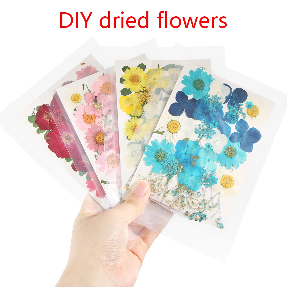 1Pack 3D Pressed Mixed Real Dried Flower DIY Floral Decors For UV Gel Nail Art Sticker Candle Making Resin Mold Filling Material - купить по