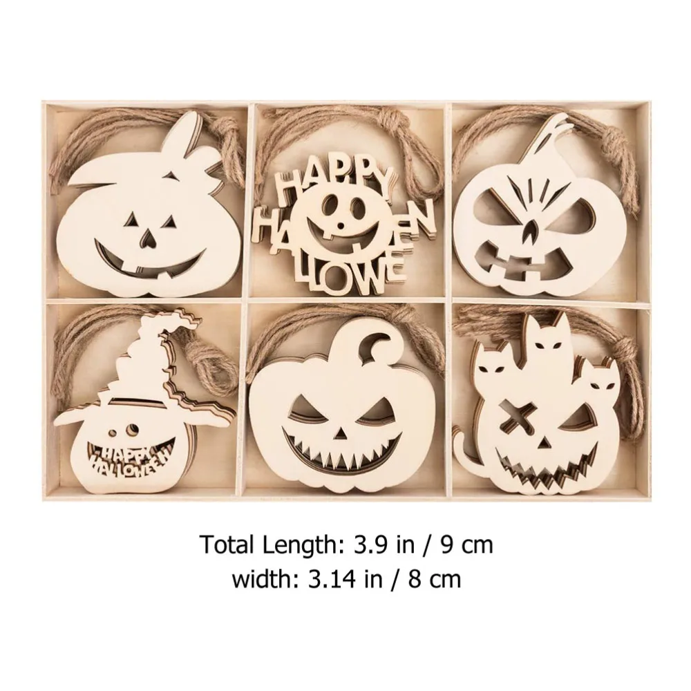 

60PCS Wooden Hanging Tag Decor DIY Wooden Crafts Pendant