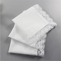 hot creative new 12pcs personalized white lace handkerchief woman wedding gifts wedding decoration cloth napkins